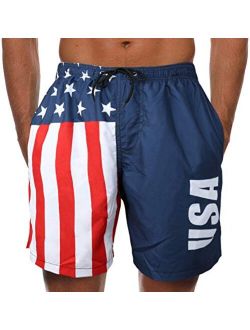 Mens Swim Trunks Short Quick-Dry Swimming Trunks with Mesh Lining Fashion Trend Turnks