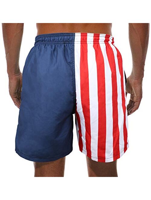 Mens Swim Trunks Short Quick-Dry Swimming Trunks with Mesh Lining Fashion Trend Turnks