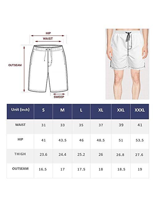 Mens Swim Trunks Short Quick-Dry Swimming Trunks with Mesh Lining Fashion Trend Turnks