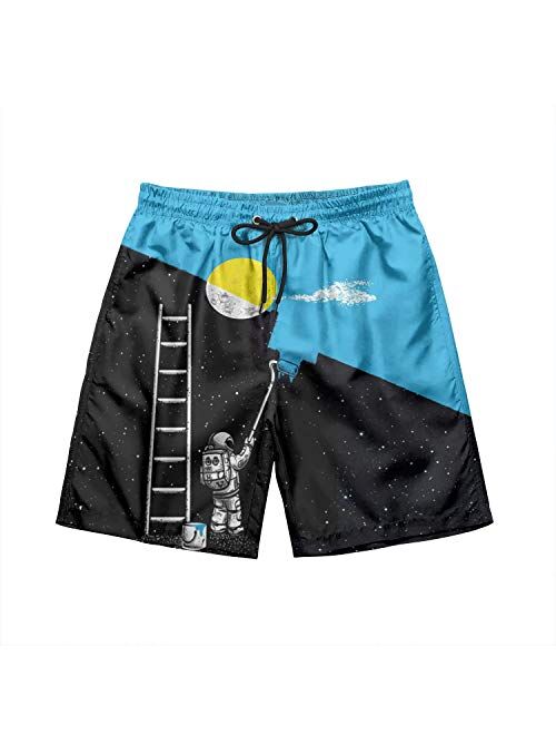 Mens Swim Trunks Short Quick-Dry Swimming Trunks with Mesh Lining Fashion Trend Turnks