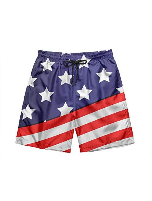 Mens Swim Trunks Short Quick-Dry Swimming Trunks with Mesh Lining Fashion Trend Turnks