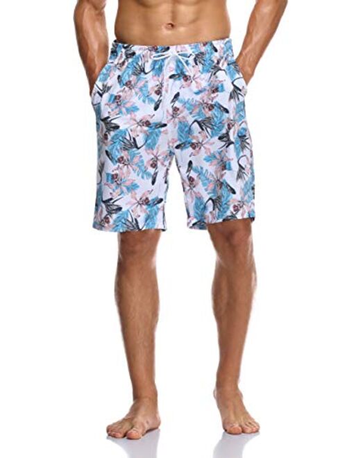 Flytop Mens Swim Trunks Quick Dry Board Shorts with Zipper Pockets Bathing Suit