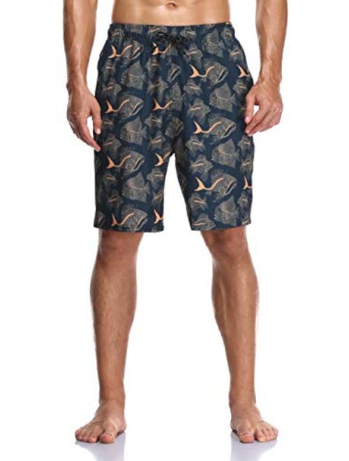 Flytop Mens Swim Trunks Quick Dry Board Shorts with Zipper Pockets Bathing Suit