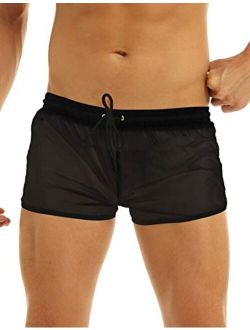 YiZYiF Men's See Through Beach Shorts Underwear Swim Trunks Watershort Lounge Pants