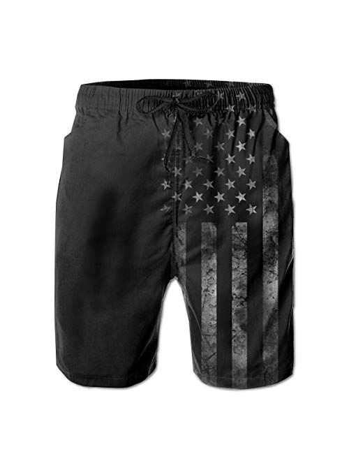 PAUFOGA Mens 3D Printed Swim Trunks Quick Dry Hawaii Surf Board Shorts Swimwear Pants