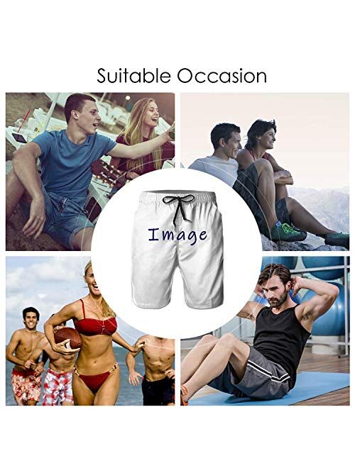 PAUFOGA Mens 3D Printed Swim Trunks Quick Dry Hawaii Surf Board Shorts Swimwear Pants