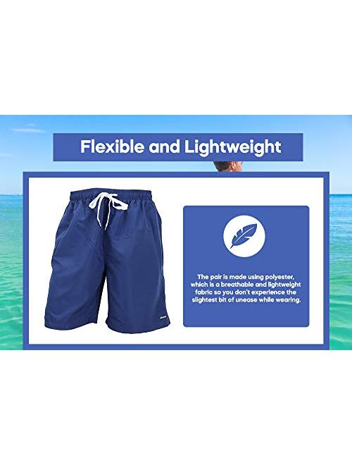 Swim Trunk Men's Boys Kids Swimwear Mesh Lining Adjustable Strap Elastic Waist