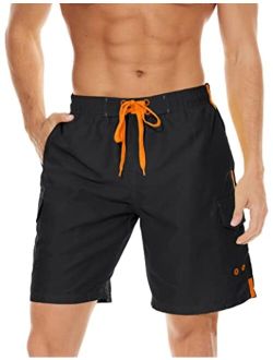 Men's Swim Trunks with Mesh Linner 4 Pockets Quick Dry Beach Shorts Board Shorts Summer Swim Shorts