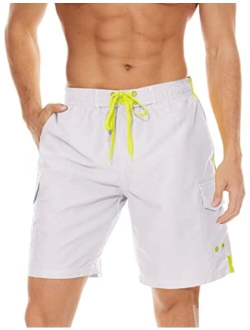 Men's Swim Trunks with Mesh Linner 4 Pockets Quick Dry Beach Shorts Board Shorts Summer Swim Shorts