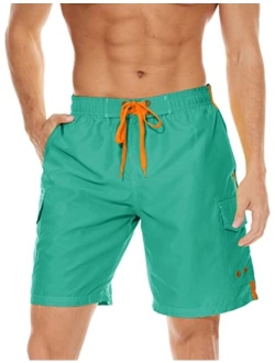 Men's Swim Trunks with Mesh Linner 4 Pockets Quick Dry Beach Shorts Board Shorts Summer Swim Shorts