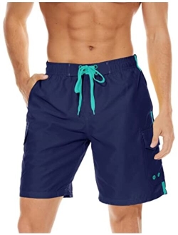 Men's Swim Trunks with Mesh Linner 4 Pockets Quick Dry Beach Shorts Board Shorts Summer Swim Shorts