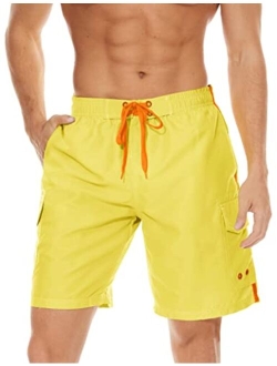 Men's Swim Trunks with Mesh Linner 4 Pockets Quick Dry Beach Shorts Board Shorts Summer Swim Shorts