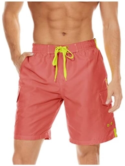 Men's Swim Trunks with Mesh Linner 4 Pockets Quick Dry Beach Shorts Board Shorts Summer Swim Shorts