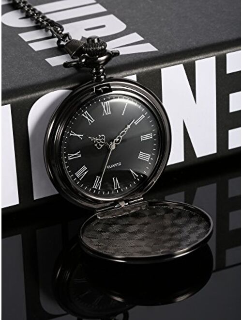 Pocket Watch Engraved Presents for Dad Father with Delicate Box, Christmas Birthday Fathers Day Present from Daughter Son Kid