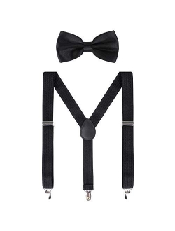 Kids Suspender Bow Tie Sets - Adjustable Braces With Bowtie Gift Idea for Boys and Girls by WELROG