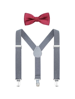 Kids Suspender Bow Tie Sets - Adjustable Braces With Bowtie Gift Idea for Boys and Girls by WELROG