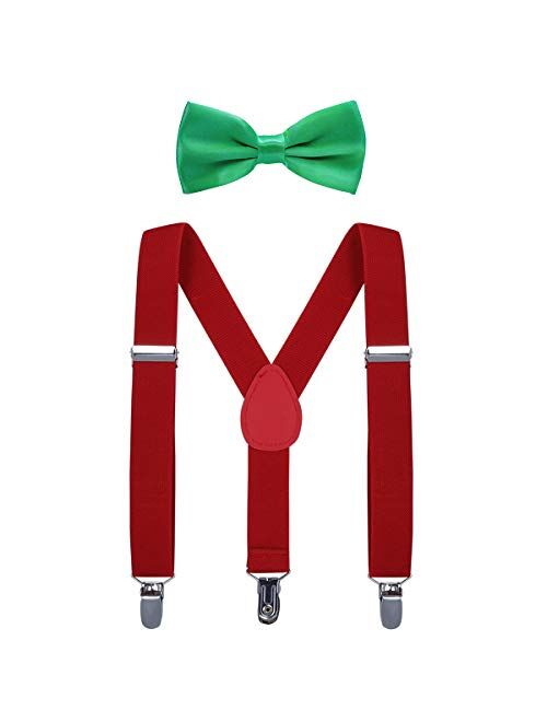 Kids Suspender Bow Tie Sets - Adjustable Braces With Bowtie Gift Idea for Boys and Girls by WELROG