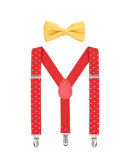 Kids Suspender Bow Tie Sets - Adjustable Braces With Bowtie Gift Idea for Boys and Girls by WELROG