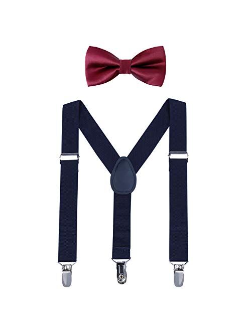 Kids Suspender Bow Tie Sets - Adjustable Braces With Bowtie Gift Idea for Boys and Girls by WELROG