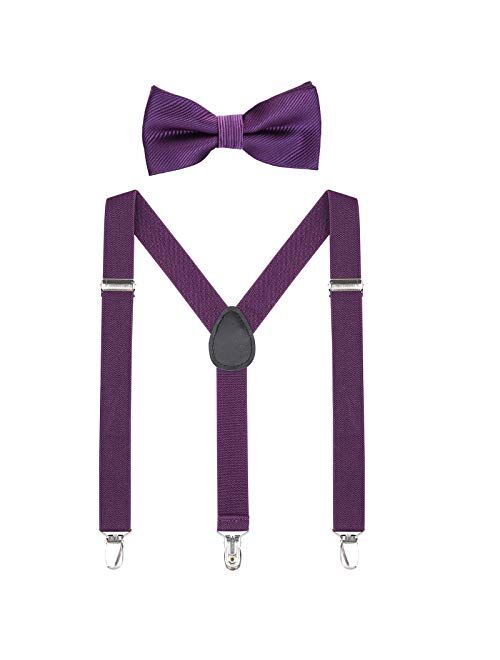 Kids Suspender Bow Tie Sets - Adjustable Braces With Bowtie Gift Idea for Boys and Girls by WELROG