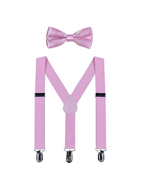 Kids Suspender Bow Tie Sets - Adjustable Braces With Bowtie Gift Idea for Boys and Girls by WELROG