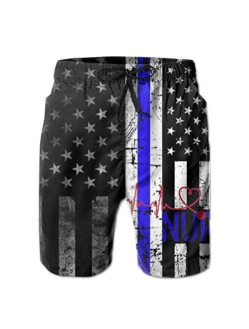 Men's Summer Quick Dry Swim Trunks Casual Novelty Board Shorts Beachwear Pants