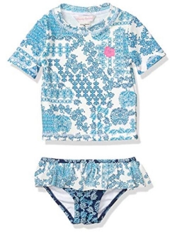 Girls' 2-Piece Rashguard and Swim Bottoms Set