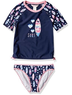 Girls' 2-Piece Rashguard and Swim Bottoms Set