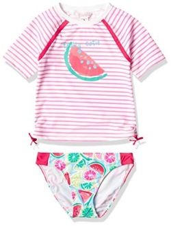 Girls' 2-Piece Rashguard and Swim Bottoms Set