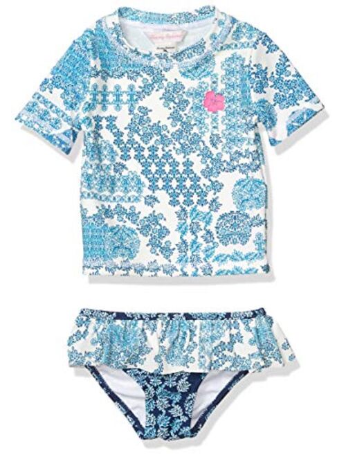 Tommy Bahama Girls' 2-Piece Rashguard and Swim Bottoms Set