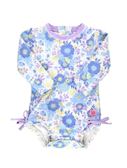 Baby/Toddler Girls UPF 50  Sun Protection Long Sleeve One Piece Swimsuit with Zipper
