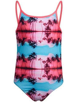 Girls One-Piece Swimsuit Bathing Suit in Solids or Prints