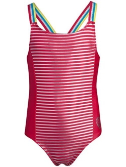 Girls One-Piece Swimsuit Bathing Suit in Solids or Prints