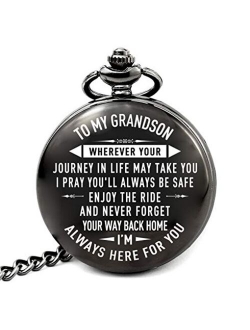 LEVONTA Men Gifts for Birthday Anniversary Valentines Day Graduation Fathers Day Christmas, Personalized Pocket Watch for Him