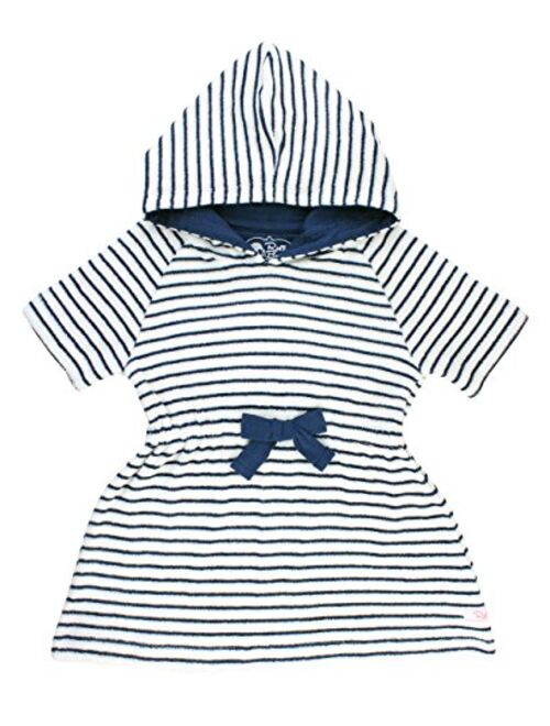 RuffleButts Girls Terry Cloth Hoodie Swim Beach Cover Up Dress