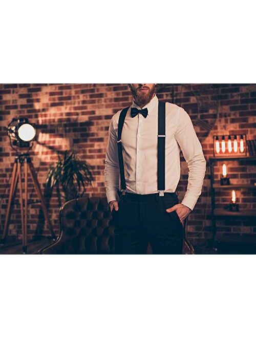 Livingston Unisex Clip-On Adjustable Elastic Suspenders - Assorted Colors