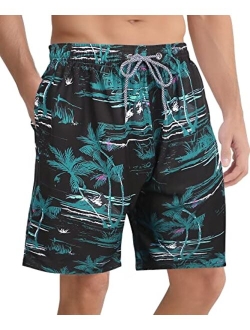 ELETOP Men's Swim Trunks Quick Dry Board Shorts Beach Holiday Swimwear Print Bathing Suit L2