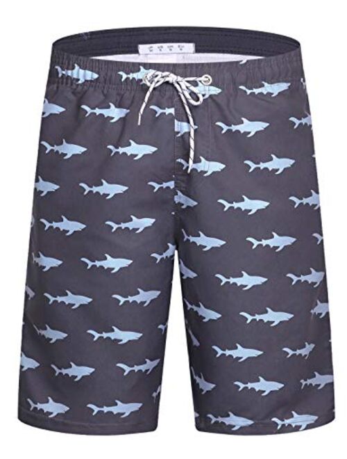 ELETOP Men's Swim Trunks Quick Dry Board Shorts Beach Holiday Swimwear Print Bathing Suit L2