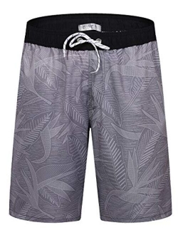 Mens Swim Trunks with Pockets Beach Swimwear Quick Dry Long Elastic Waistband Board Shorts Bathing Suits Holiday