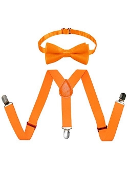 Kids Suspenders Bowtie Set,Adjustable Suspender with Bow Tie for Boys and Girls