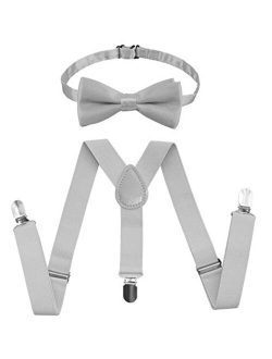 Kids Suspenders Bowtie Set,Adjustable Suspender with Bow Tie for Boys and Girls