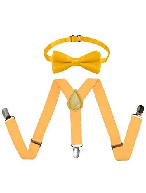 Kids Suspenders Bowtie Set,Adjustable Suspender with Bow Tie for Boys and Girls