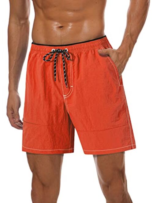 Gopune Mens Quick Dry Beach Short Swim Trunks with Mesh Lining