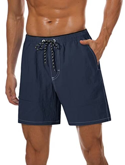 Gopune Mens Quick Dry Beach Short Swim Trunks with Mesh Lining