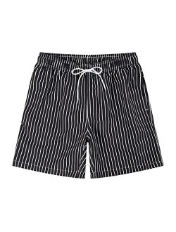 MADHERO Mens Swim Shorts Printed Swim Trunks Short Bathing Suits with Mesh Lining