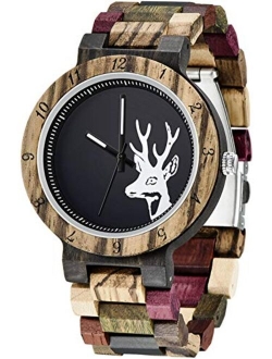 Inverted Geometric Wood Watch Creative Quartz Watch for Men Hand-Made Wooden Watches