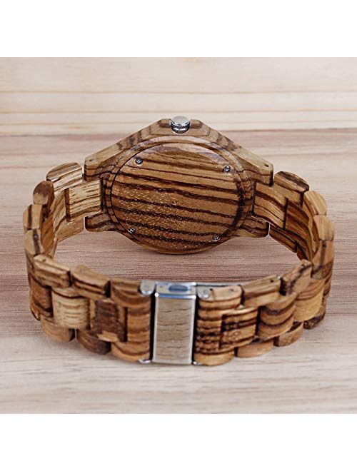 Inverted Geometric Wood Watch Creative Quartz Watch for Men Hand-Made Wooden Watches