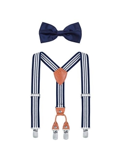 Kids Toddler Suspenders and Bowtie Set for Boys Girls and Baby Birthday Photography by WELROG (3 Sizes)