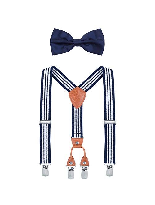 Kids Toddler Suspenders and Bowtie Set for Boys Girls and Baby Birthday Photography by WELROG (3 Sizes)