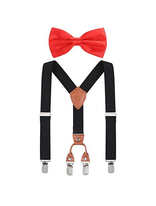 Kids Toddler Suspenders and Bowtie Set for Boys Girls and Baby Birthday Photography by WELROG (3 Sizes)